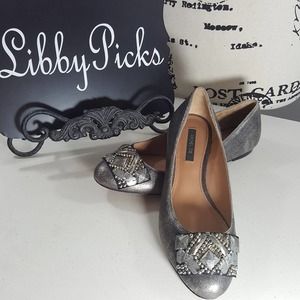 Rachel Zoe metallic flats V2361 size 7 in EUC!